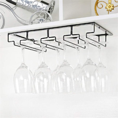 Dianelly Wine Glass Rack Under Cabinet Stemware Holder Metal Wine Glass Organizer by Prep & Savour