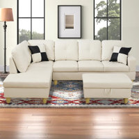 Erynne 3 - Piece L- Shaped Upholstered Living Room Sectional with Storage Ottoman by Latitude Run