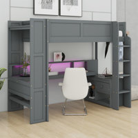 Jennea Kids Loft Bed with Drawers by Harriet Bee