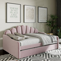 Kaleab Upholstered Full Daybed, Curved Arms Shalle, Shaped Backrest, Sofa, Guest Bed by House of Hampton