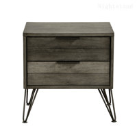 Lashunna 24" Modern & Contemporary Wood Nightstand with Stylish 3-Tone Gray Finish & Two Dovetail Drawers with Ball-Bearing Glides by George Oliver