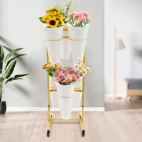 Stancuta Plant Stand with Wheels and 6 Buckets by Arlmont & Co.
