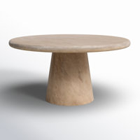 Johari 60" Acacia Solid Wood Pedestal Dining Table by Wade Logan