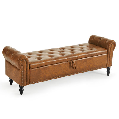 Lukasz Faux Leather Upholstered Storage Bench by Astoria Grand