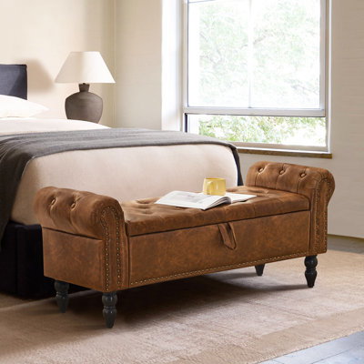 Lukasz Faux Leather Upholstered Storage Bench by Astoria Grand