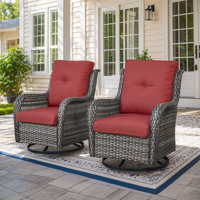 Mickala Wicker Outdoor Glider Chair by Red Barrel Studio