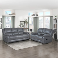 One Manual Reclining Living Room Sofa Set 2 Seats Sofa & Loveseat by Latitude Run
