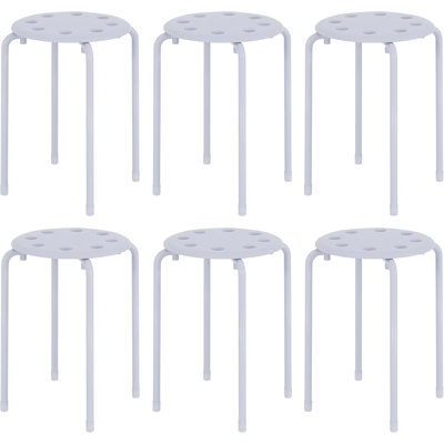Eustis Accent Stool, 6-Pack Stackable Metal Stools – Durable Steel Seating for Home, Parties & Events