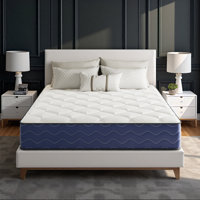 Hadrien 10"/12"Cool Medium Gel Memory Foam Pocket Spring Hybrid Mattress in a box with Certipur-US Certified by Alwyn Home