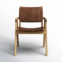 Holtby Genuine Leather Dining Chair by Union Rustic