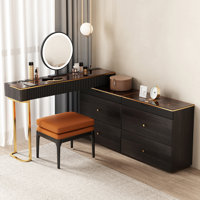 High-quality Makeup Vanity Set,Power Outlet, Glass Top,Corner,Very easy to assemble,Includes makeup stool by Hokku Designs