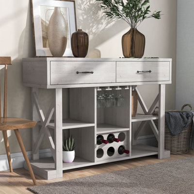 Mayly 6 Bottle Standard Wine Bottle & Glass Rack White by Hokku Designs