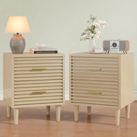 Jamyira 2 - Drawer Nightstands Set, Mid Century Modern End Table , Wooden Bedside Table In Brown by Ivy Bronx