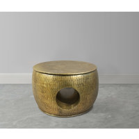 Creigh aluminum round drum shape Coffee Table by Dakota Fields