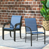 Rikelme Outdoor Stacking Dining Armchair by Latitude Run
