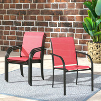 Rikelme Outdoor Stacking Dining Armchair by Latitude Run