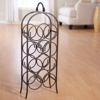 Myiesha 8 Bottle Floor Wine Bottle Rack Black by Red Barrel Studio