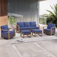 Kelyse 5 - Person Outdoor Seating Group with Cushions by Wrought Studio