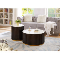 Dainis Drum 2 Piece Bunching Table Set by Mercer41