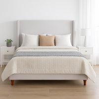 Mozter Upholstered Wingback Bed No Box Spring Needed