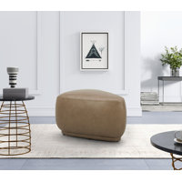 Kartikeya Leather Ottoman by Hokku Designs
