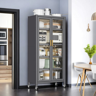 Peever Display Stand Dining Room Cabinet Kitchen Pantry Pantry Cabinet Kitchen Pantry Cabinet Kitchen Storage by Ebern Designs