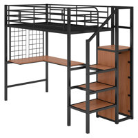 Ontario Metal Platform Loft Bed with Shelves by Mason & Marbles by Mason & Marbles