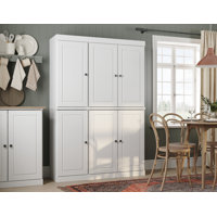 Nicu Palace Imports 100% Solid Wood Pantry Cabinet with Raised Panel Doors, Adjustable Shelves, 48.5" Wide, 71.5" Tall