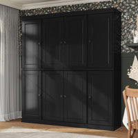 Kyrrah Palace Imports 100% Solid Wood Pantry Cabinet, Raised Panel Doors, 2 Drawers, Adjustable Shelves, 65" Wide, 71.5" Tall by Hokku Designs