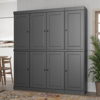 Siegmeyer Palace Imports 100% Solid Wood Pantry Cabinet, Raised Panel Doors, Adjustable Shelves, 65" Wide, 71.5" Tall by Hokku Designs