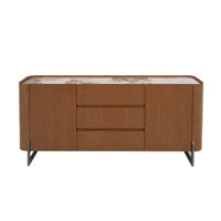 Chalifoux Modern Wooden 2-Door Buffet w/ Ceramic Top & Steel Legs by Wade Logan