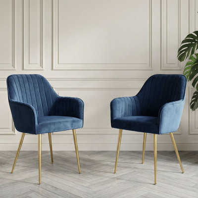 Aisaiah Velvet Fabric Upholstered Armchair, Modern Leisure Chair With Metal Legs by Mercer41