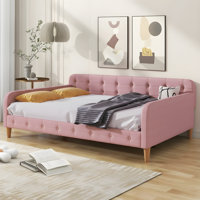 Kiyohiko Modern Velvet Tufted Daybed with Solid Wood Frame and Plush Upholstery by Red Barrel Studio