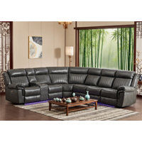 Ronae 3 - Piece Vegan Leather Power Reclining Sectional with Wireless Charger Speaker and USB by Red Barrel Studio