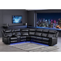 Ronae 3 - Piece Vegan Leather Power Reclining Sectional with Wireless Charger Speaker and USB by Red Barrel Studio