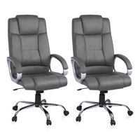 High Back Executive Desk Chair, Premium Faux Leather Office Chair with Back Support, Computer Chair Armrest and Lumbar Support, Pair of 2 by Latitude Run