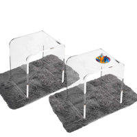 Acrylic End Table, Clear Lucite Coffee Table with Waterfall Edges (Set of 2) by Ivy Bronx