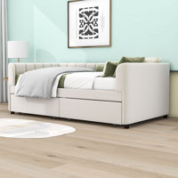 Copelyn Twin Size Velvet Upholstered Daybed with 2 Drawers by Red Barrel Studio