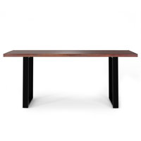 Hemma 72"W Solid Acacia Dining Table, Modern Industrial Style with Live Edge, Seats 6 by AllModern