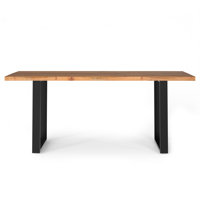 Hemma 72"W Solid Acacia Dining Table, Modern Industrial Style with Live Edge, Seats 6 by AllModern