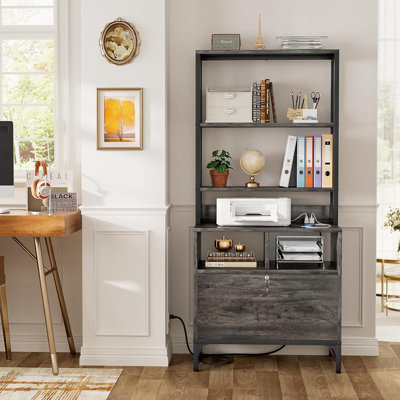 Ezren 29.5" Wide 1 -Drawer File Cabinet with Lock & Charging Station by 17 Stories