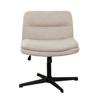 Glyde Fabric Padded Modern Swivel Height Adjustable Mid Back Wide Seat Computer Task Vanity Chair for Home Office