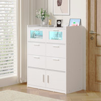 Maie 6 - Drawer Dresser with USB and Built-In Outlets by Ebern Designs