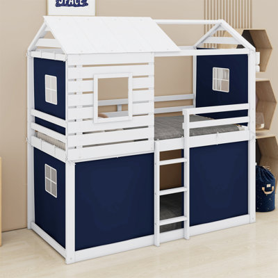 Yaraghi Bunk Wood House Bed with Tent by Harper Orchard