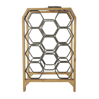Etain 11 Bottle Tabletop Wine Bottle Rack Brown by Ebern Designs