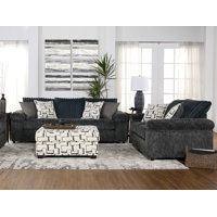 Oliwier Wide Wale Corduroy Sofa, Loveseat, and Ottoman Set, Parchment by Latitude Run