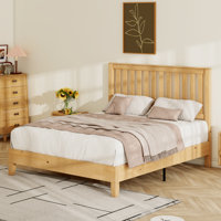Allare Mid-Century Solid Wood Bed Frame with Headboard by Winston Porter