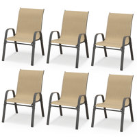 Outdoor Patio Dining Armchair Sets Of 6, Stackable Chairs by Latitude Run