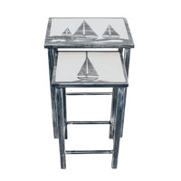 Aazil Solid Wood Top Nesting Tables by Breakwater Bay
