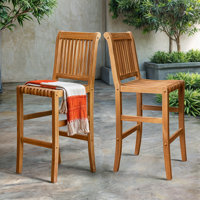 Brosky Teak Outdoor Bar Stool by Red Barrel Studio